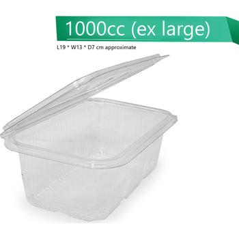 1000CC CLEAR HINGED SALAD PLASTIC CONTAINER