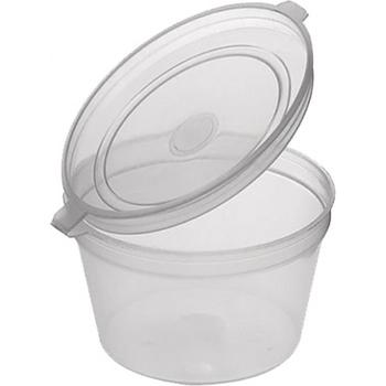 1OZ CLEAR HINGED SAUCE CONTAINER & LIDS 30ML