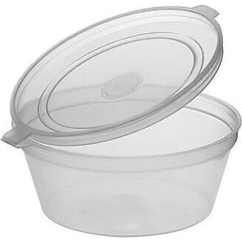 2OZ CLEAR SAUCE HINGED CONTAINER & LIDS 70ML