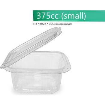 375CC CLEAR SALAD HINGED PLASTIC CONTAINER