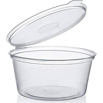 4OZ CLEAR HINGED SAUCE CONTAINER & LIDS 120ML