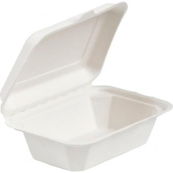 BAGASSE 1 COMPARTMENT MEAL BOX WHITE