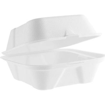 BAGASSE HP6 BURGER BOX WHITE