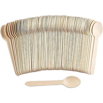 BIRCHWOOD WOODEN DESSERT SPOON (160MM/6.3) 10100.03