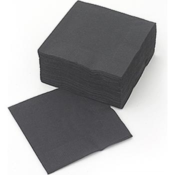 POPPIES-BLACK BAR COCKTAIL SERVIETTE (24X24CM)