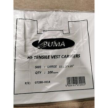 PUMA LARGE STRONG WHITE PLASTIC CARRIER (11X17X21)