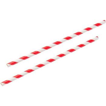 RED/WHITE PAPER STRAWS (6MM) (8 INC) -10200.04