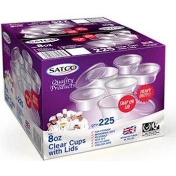 SATCO CLEAR SAUCE CUPS & LIDS 8OZ