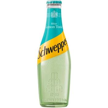 SCHWEPPES BITTER LEMON GLASS BOTTLE