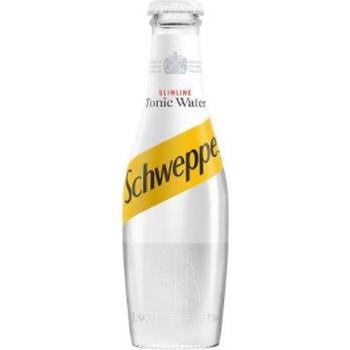 SCHWEPPES SLIMLINE TONIC GLASS BOTTLE