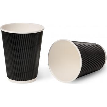 TRIPLE WALL (RIPPLE) HOT DRINKING CUP BLACK (12OZ) -10440.12