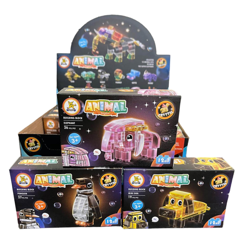 BLOCKS ANIMAL KIT 12 ASTD