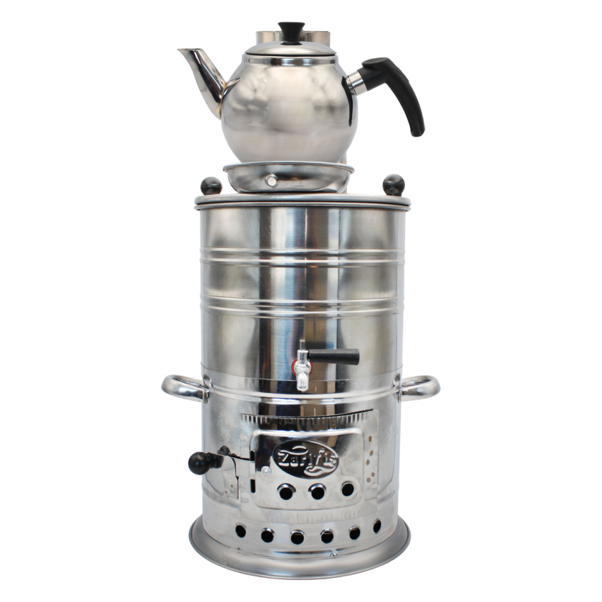 TURKISH SEMAVER CHARC&WOOD WATR HEATR W TEAPOT