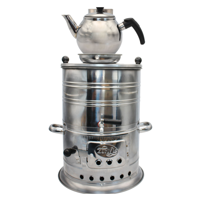 TURKISH SEMAVER CHARC&WOOD WATR HEATR W TEAPOT