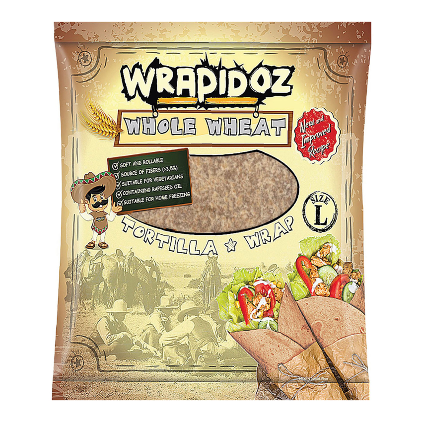 WRAPIDOZ TORTILLA WRAP WHOLEWHEAT 25CM