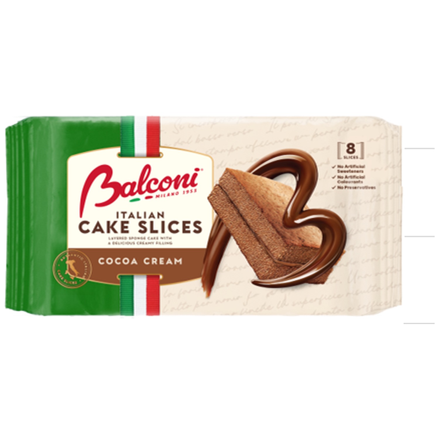 Balconi Italian Cake Slice Cocoa 16 x 8PCKx23GR