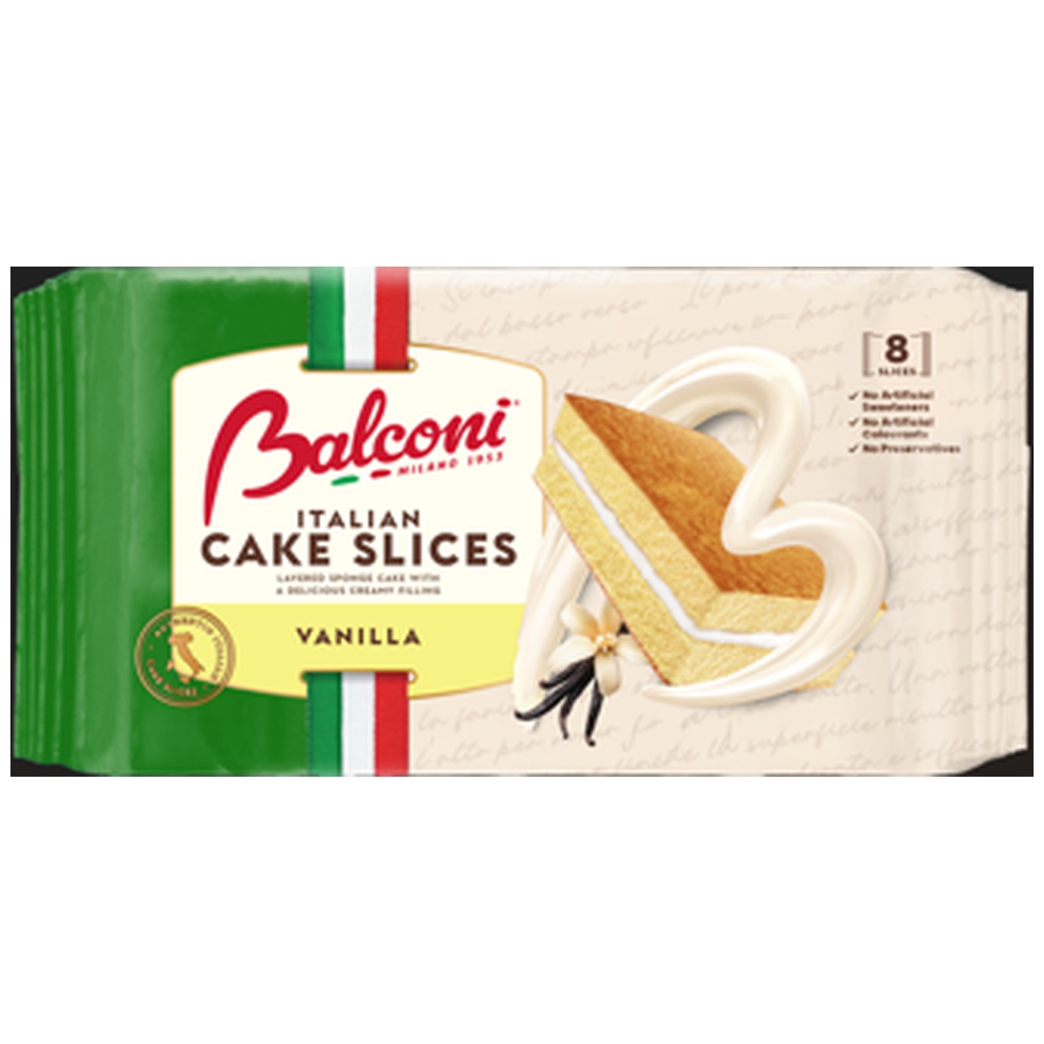 Balconi Italian Cake Slice Vanilla 16 x 8PCKx23GR