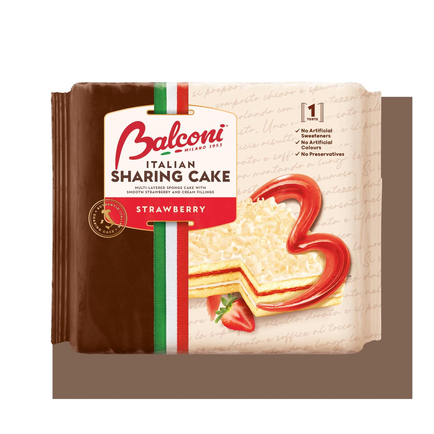 Balconi Italian Share Cakes Strawberry 6 x 400G