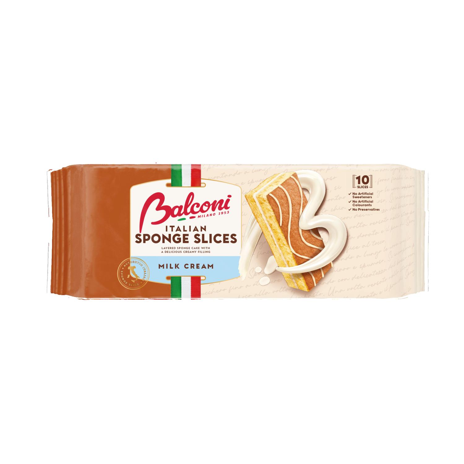 Balconi Italian Sponge Slice Milk Cream-10Pck 8 x 280G