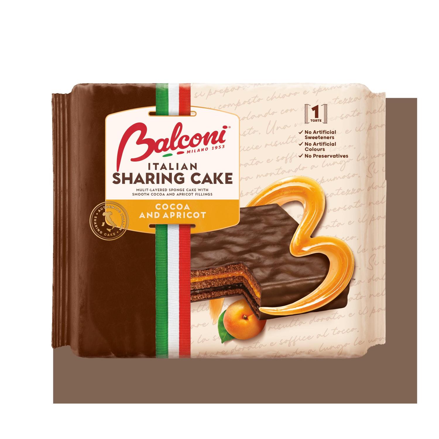 Balconi Sharing Cakes Cocoa And Apricot 6 x 400G