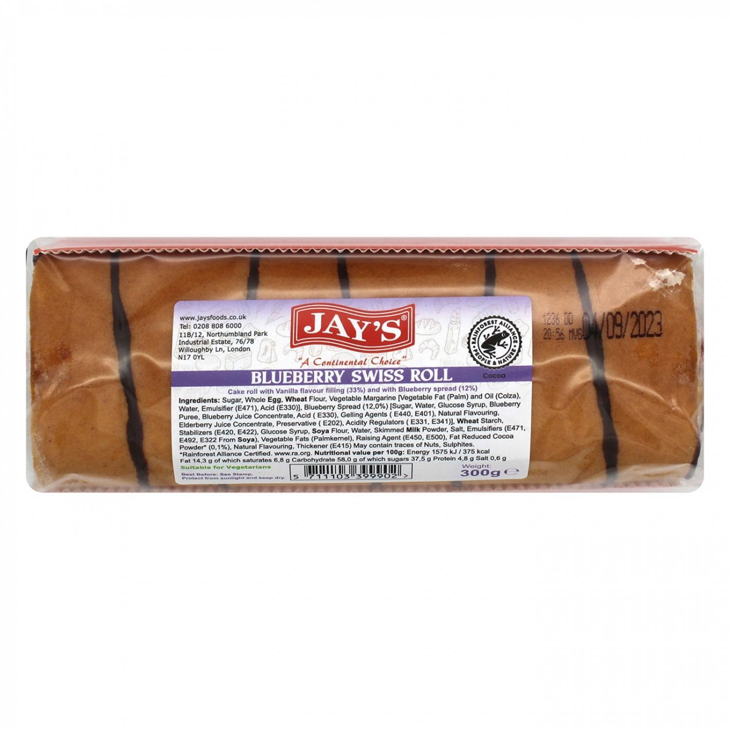 Jays Blueberry Swiss Roll 7 x 300GR