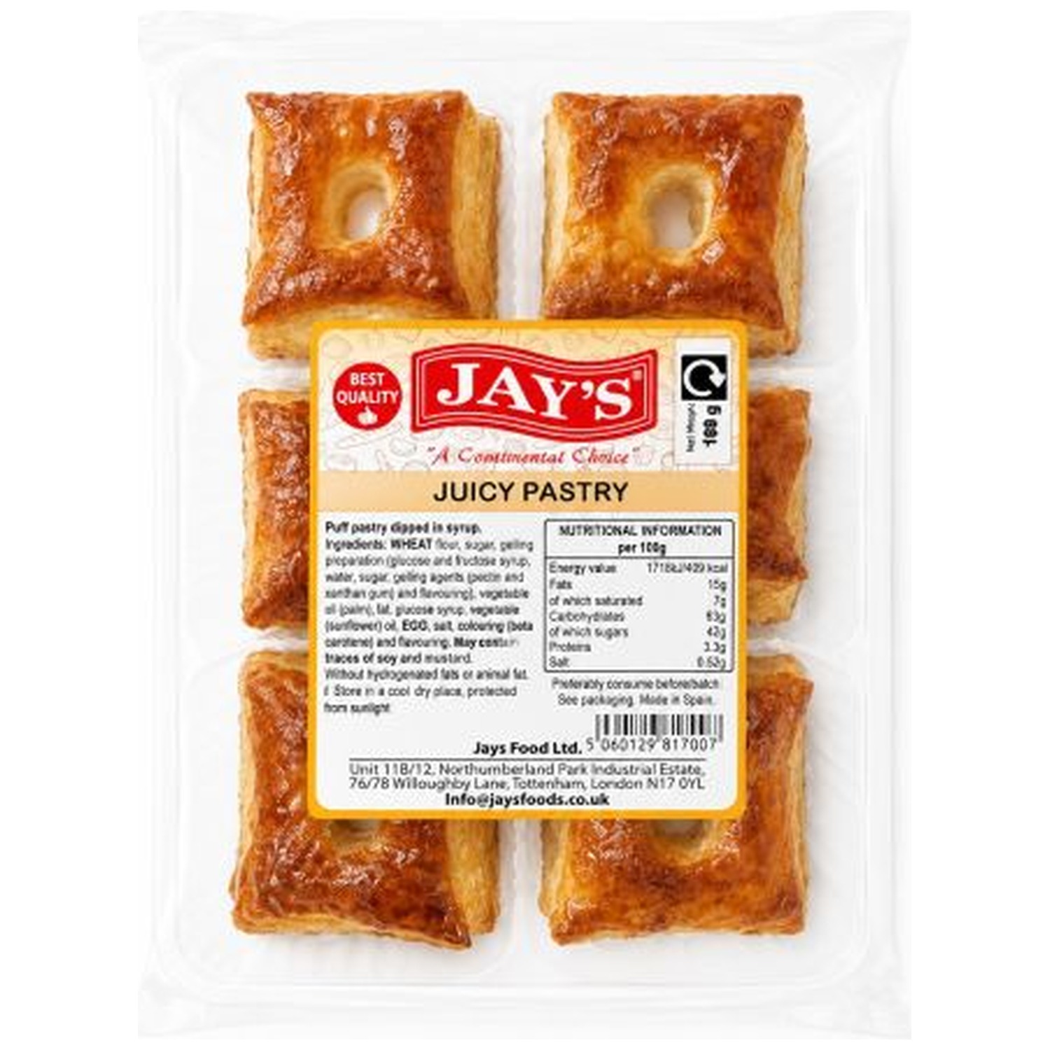Jays Juicy Pastry 12 x 180G