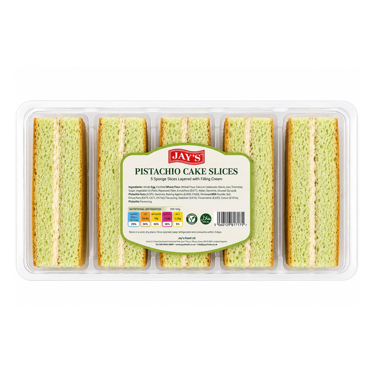 Jays Pistachio Cake Slice 11 x 5 SLICES