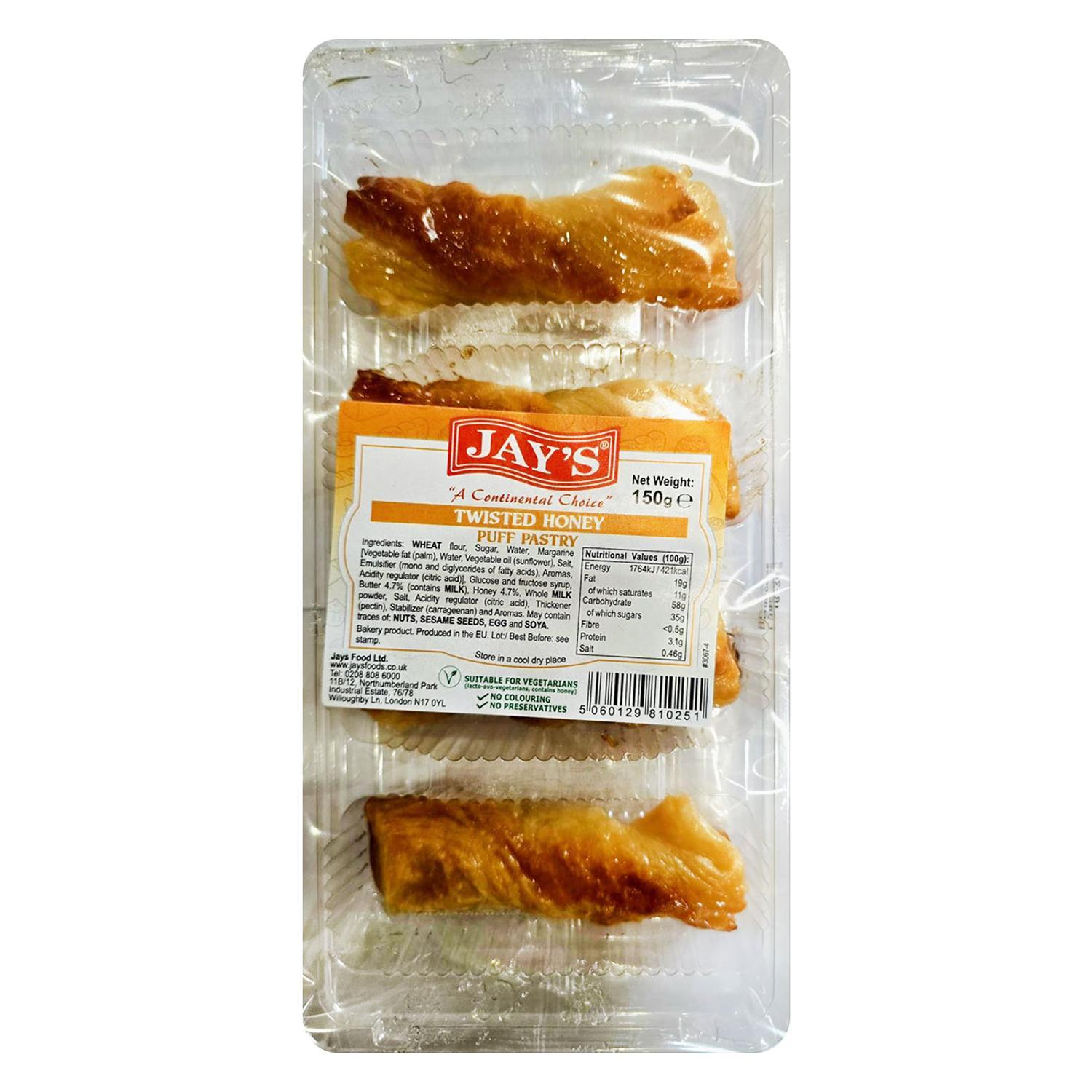 Jays Twisted Honey Puff Pastry 4Pck 15 x 150GR