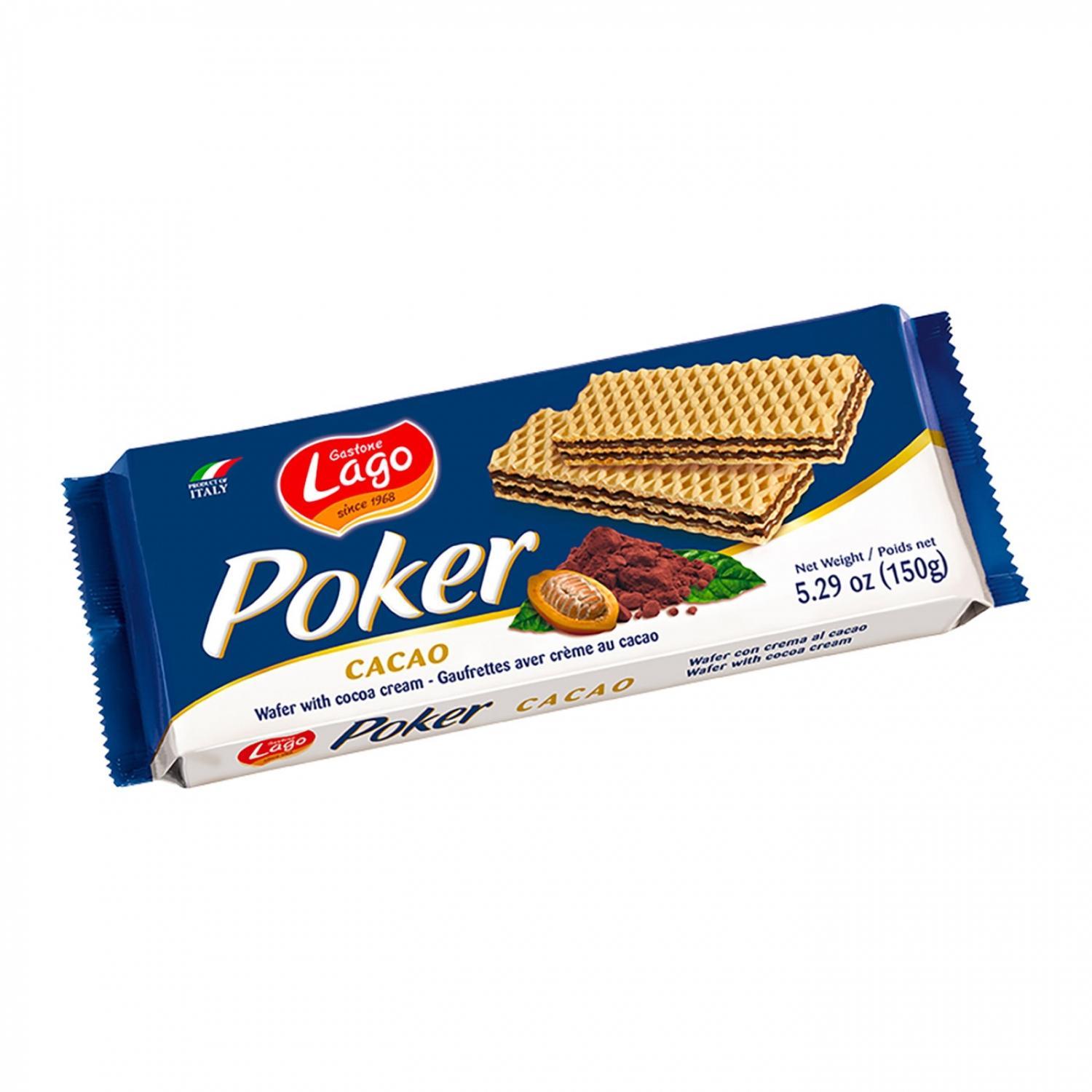 Lago Poker Wafer With Cacao 16 x 150GR
