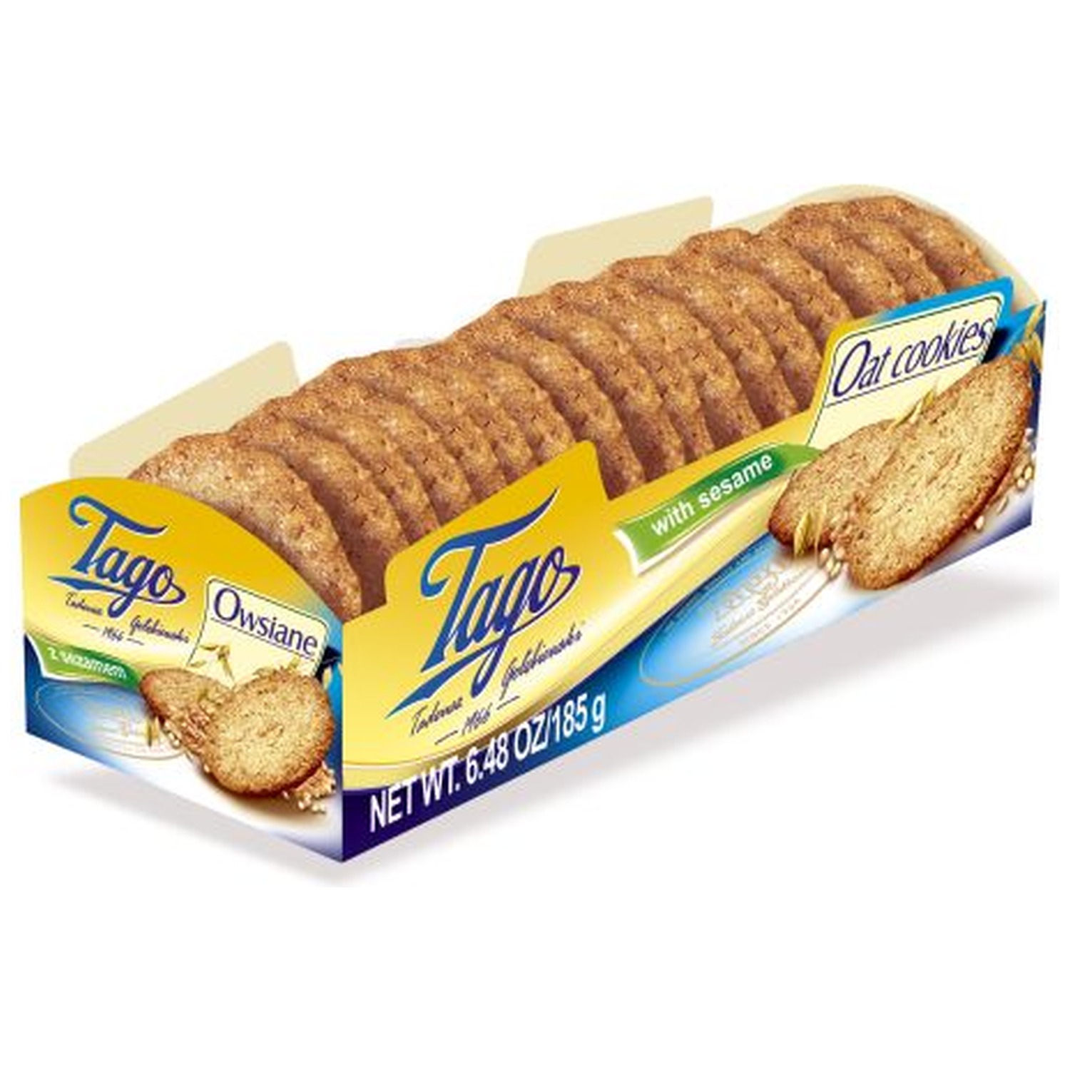 Tago Oat Cookies With Sesame 24 x 185GR