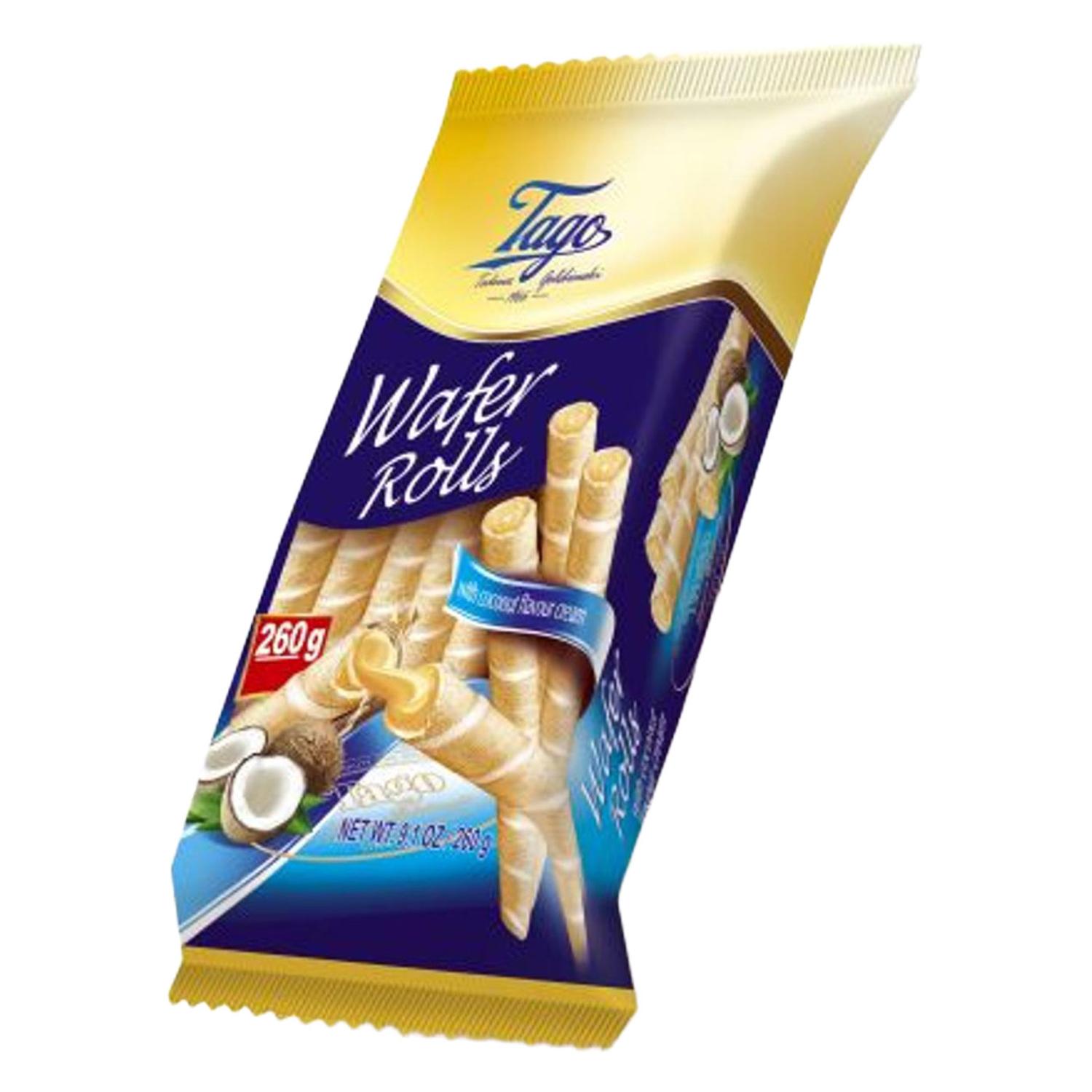 Tago Wafer Rolls With Coconut Cream 24 x 260GR