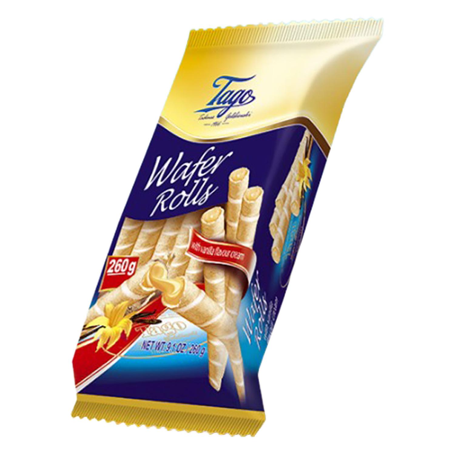 Tago Wafer Rolls With Vanilla Cream 24 x 260GR