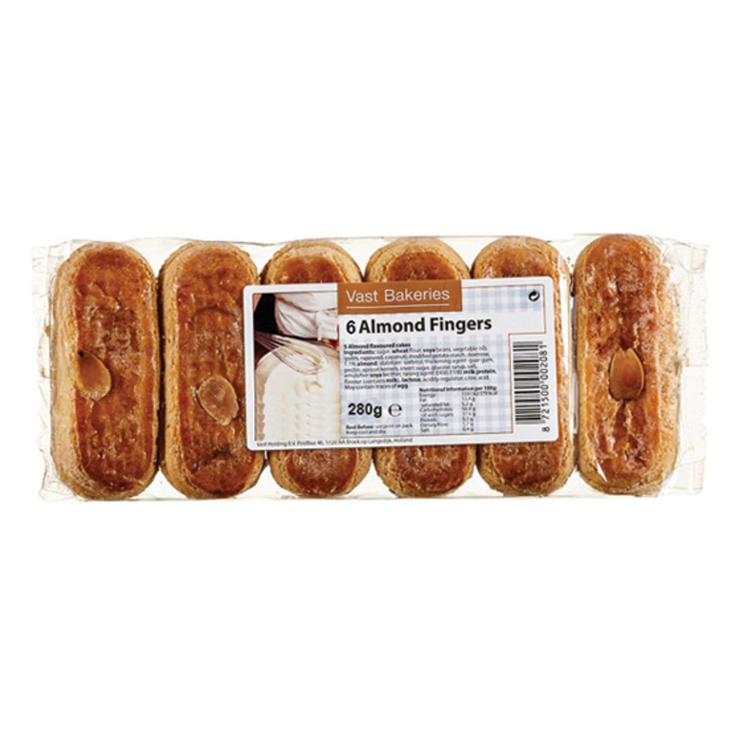 Vast Banket 6 Almond Fingers 12 x 275G
