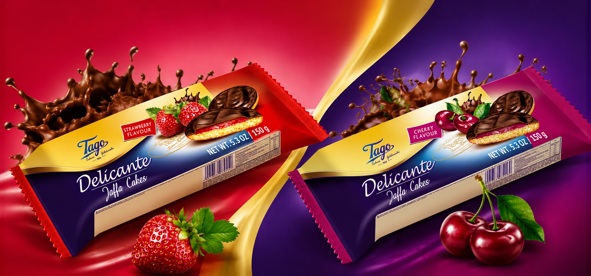 tago jaffa cakes strawberry & cherry