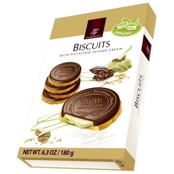 Tago Round Biscuits With Pistachio Sesame Cream