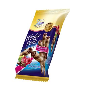 Tago Wafer Rolls With Raspberry Cream