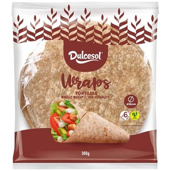 DULCESOL WHOLE WHEAT TORTILLA WRAPS