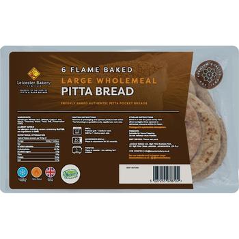 LEICESTER BAKERY WHOLEMEAL PITTA BREAD